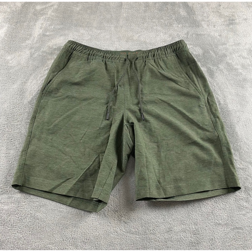 Copper & Oak Mens‎ Green Textured Drawstring Shorts Medium 1437893 Activewear